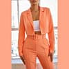 Orange Sherbet Crop Blazer Pants Suit