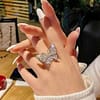 Silver Crystal Diamond Butterfly Ring