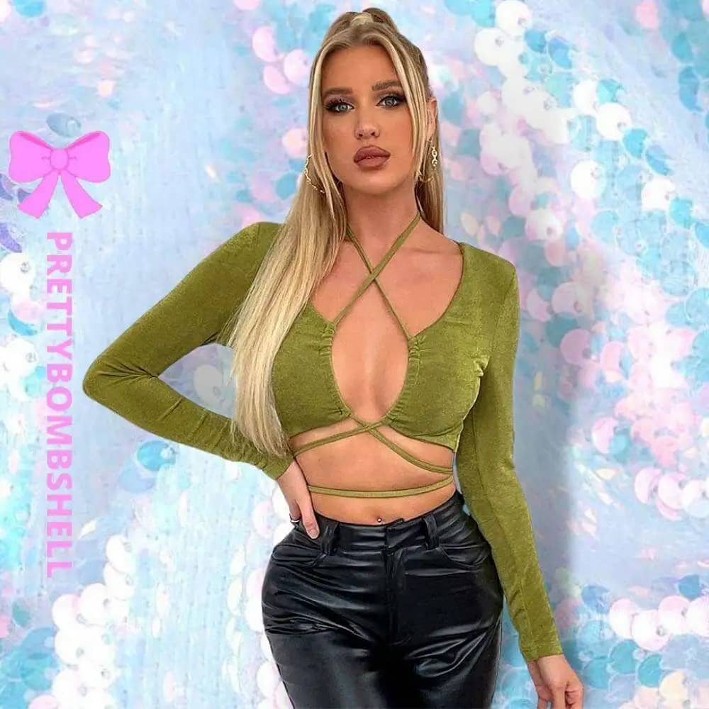 Long Sleeve Slinky Crop Top