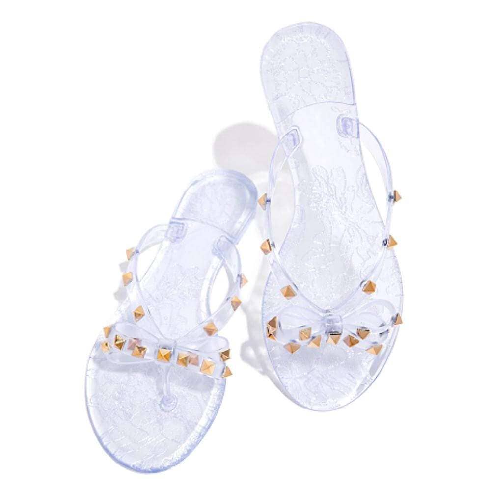 Jelly Flip Flops With Bow