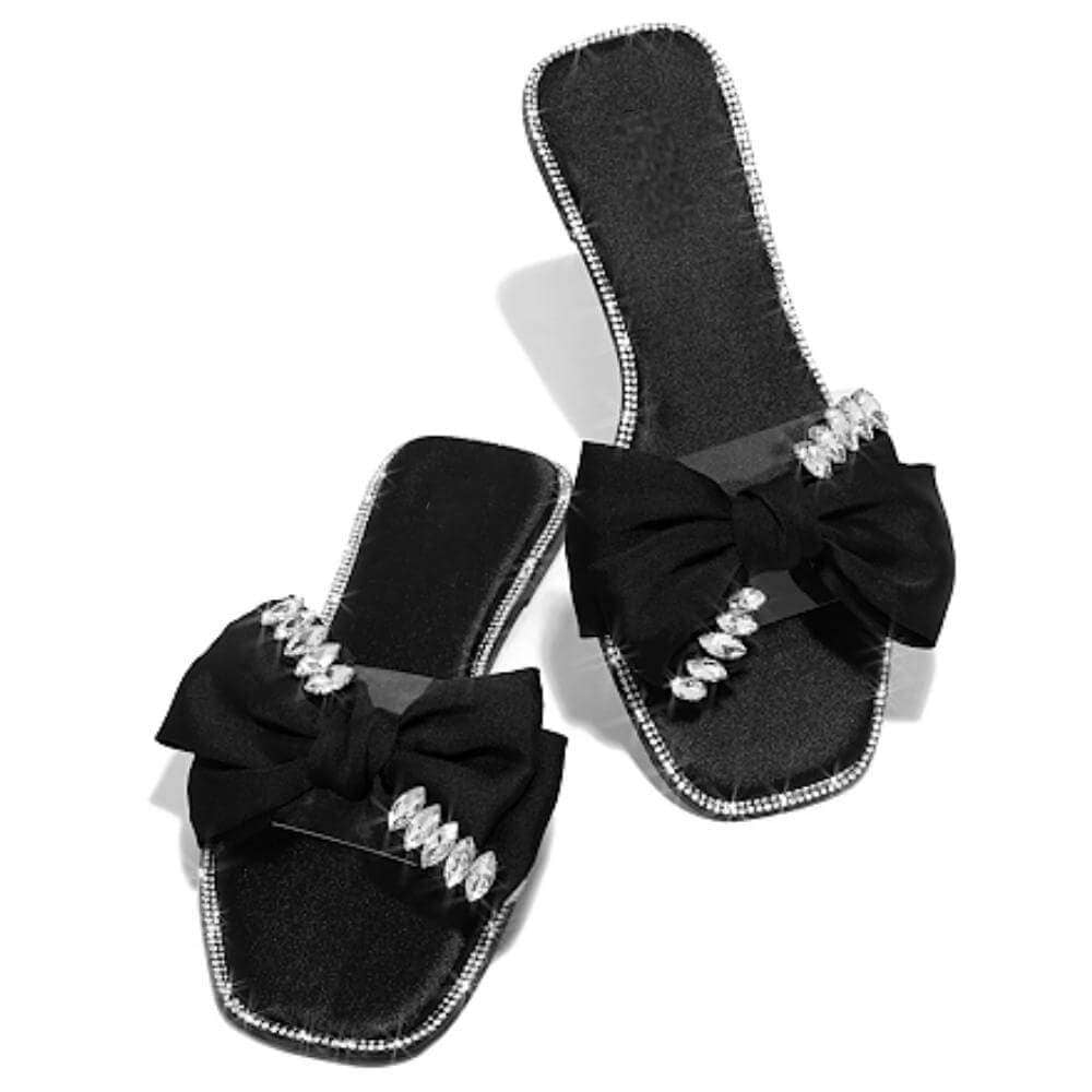 Flat Slip On Sandals Black