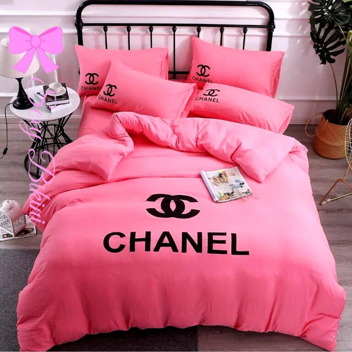 Chanel Pink Duvet Logo Bedding Set ©Sexy Bikini