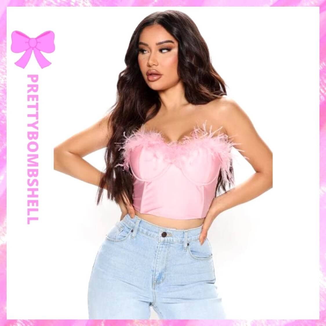 Feather Bustier Top