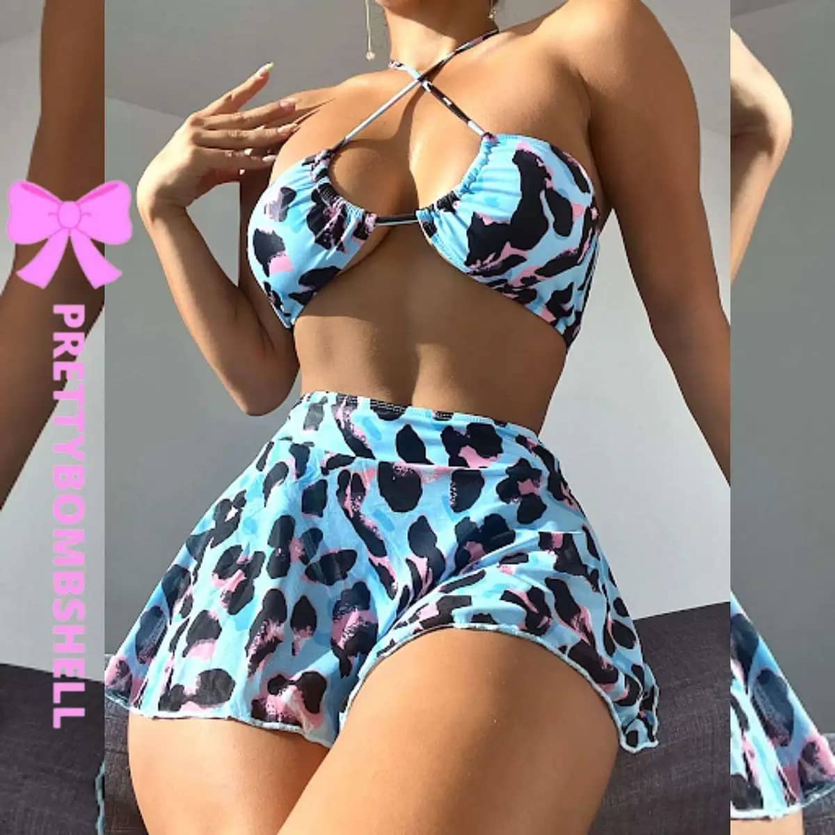 Halter Leopard Print Bikini