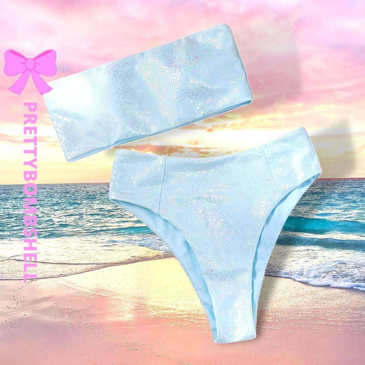 Ice Blue Bandeau Bikini