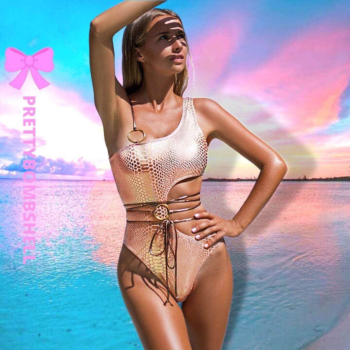 Rose Gold One Piece Swimsuit