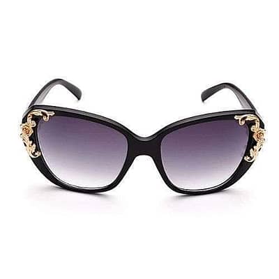 Black Vintage Gold Rose Sunglasses