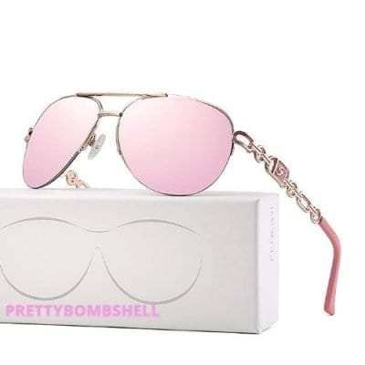 Pink Mirrored Aviator UV Sunglasses