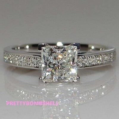 Pretty_Bombshell_Princess Cut 925 Sterling Silver Ring