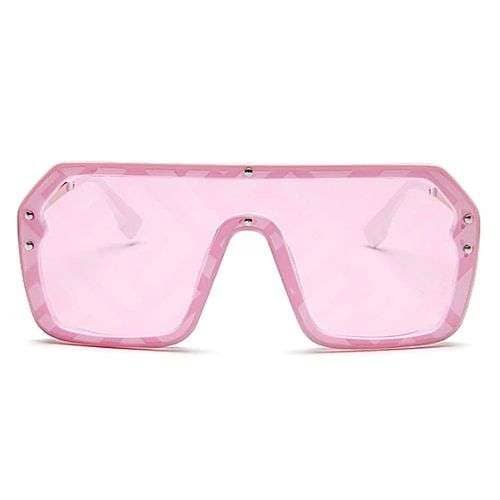 Pretty Bombshell_Pink Flat Top Gold Framed Sunglasses