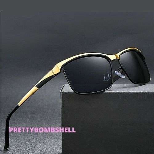 Pretty_Bombshell_Black & Gold UV Fashion Sunglasses