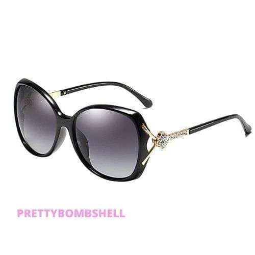 Pretty_Bombshell_Black Oversized Rhinestone Sunglasses