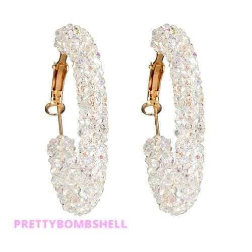 Pretty_Bombshell_Iridescent Austrian Crystal Hoop Earrings