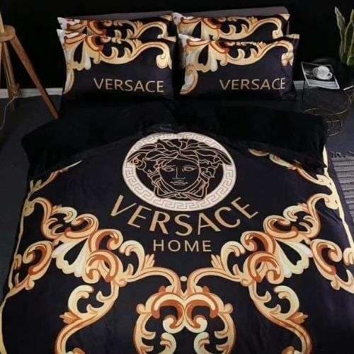Versace Black Designer Duvet Bedding Set