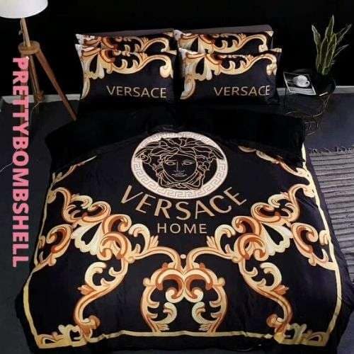 Versace Black Designer Duvet Bedding Set