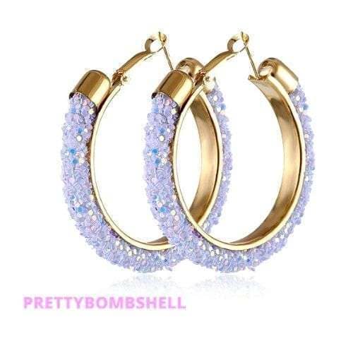 Pretty_Bombshell_Iridescent Glitter & Gold Hoop Earrings