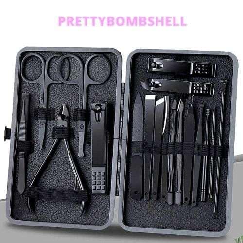 Pretty_Bombshell_Pure Black Stainless Steel Manicure Set