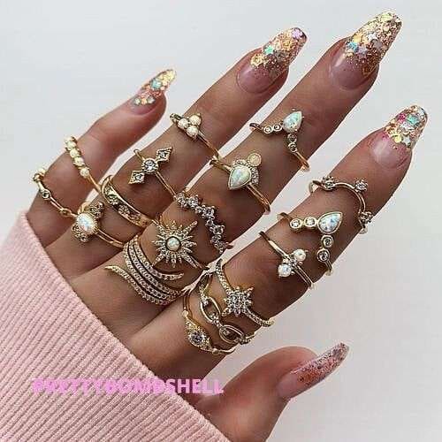 pretty_Bombshell_Crystal & Opal Boho Knuckle Rings