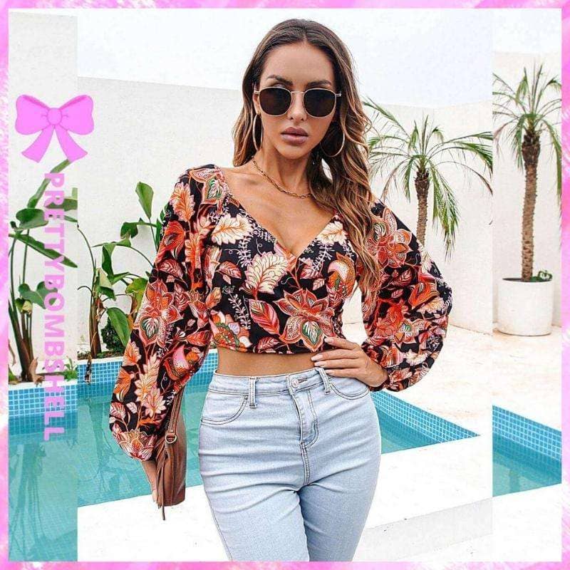 Floral Top With Sleeves